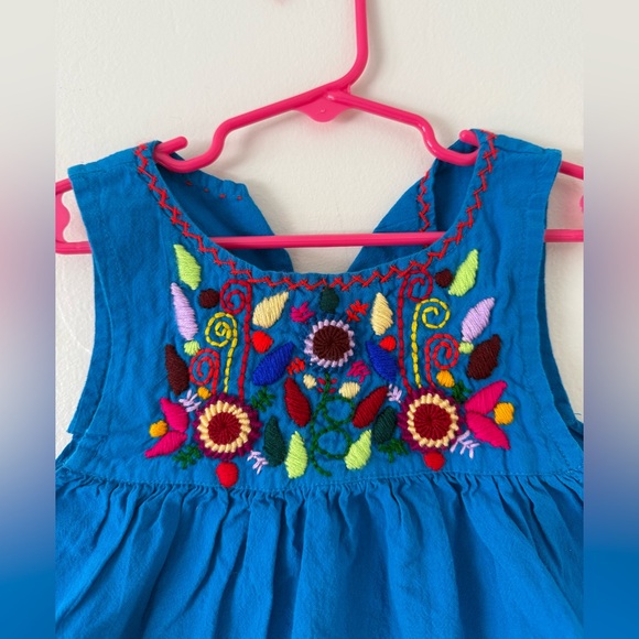 Hand-embroidered Toddler Girls Dress Authentic Guatemalan "Jardinita" Sundress - Picture 2 of 12